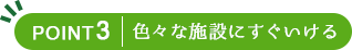 色々な施設にすぐいける