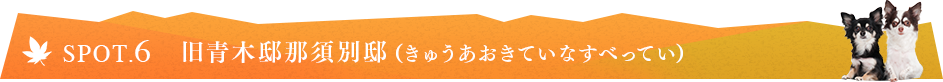 SPOT.6 旧青木邸那須別邸（きゅうあおきていなすべってい）